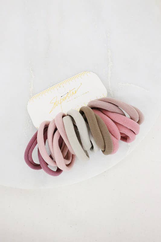 28-Pcs Mauve Tone Hair Tie Set