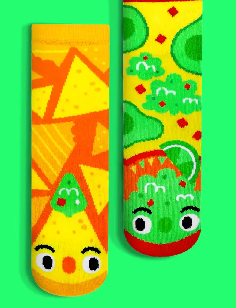 Chips & Guac Mismatched Non-Slip Kids Socks