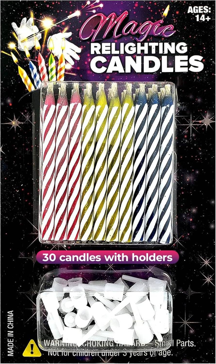 Magic Relighting Candles - (30 pk) - Trick Happy Birthday Party Decorations for Cakes