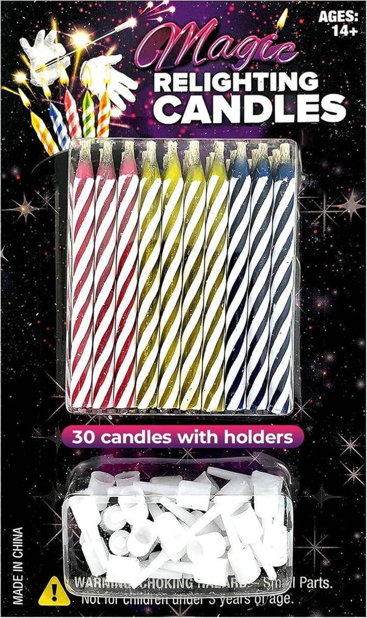 Magic Relighting Candles - (30 pk) - Trick Happy Birthday Party Decorations for Cakes