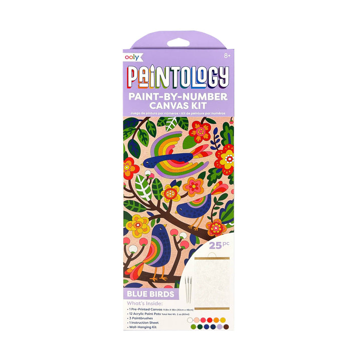 Paintology Paint By Number Canvas Kit - Blue Birds 25 PC Set