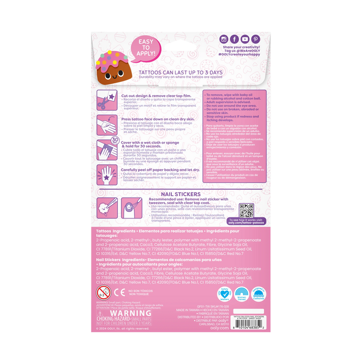 Tattoo Palooza Nail Stickers & Temporary Tattoo- Sweet Shop