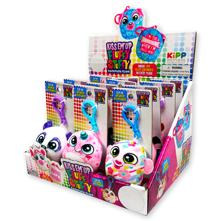 MINI KISS'EM UP PLUSH BACKPACK CLIPS