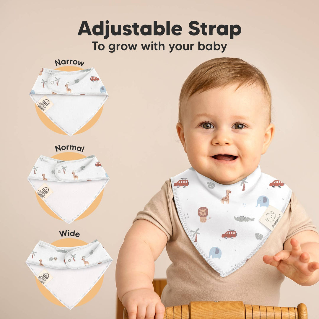 8-pack Baby Bandana Bibs for Boys and Girls