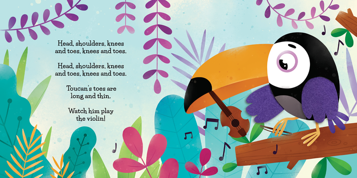 Head, Shoulders, Knees and Toes - Sensory Board Book with Multiple Touch and Feel Felt Legs and More
