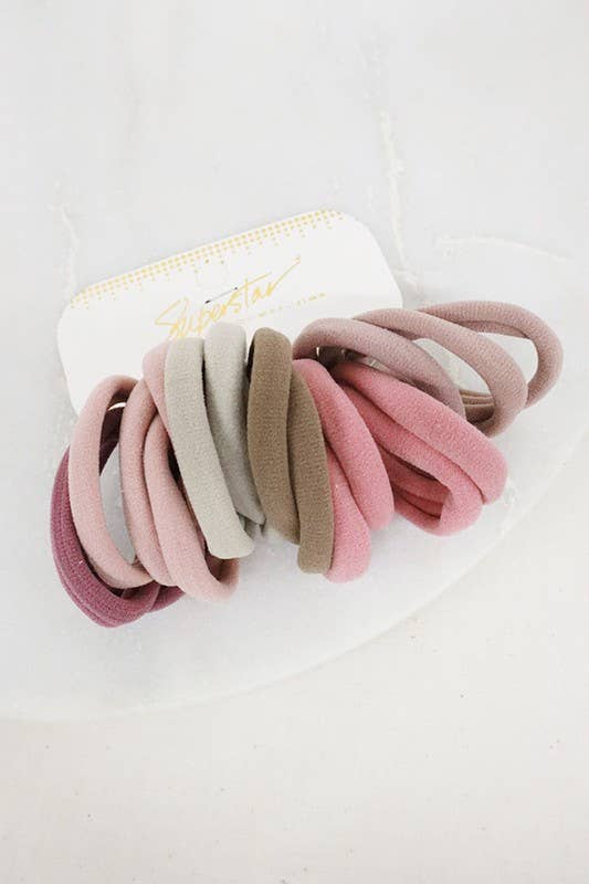 28-Pcs Mauve Tone Hair Tie Set