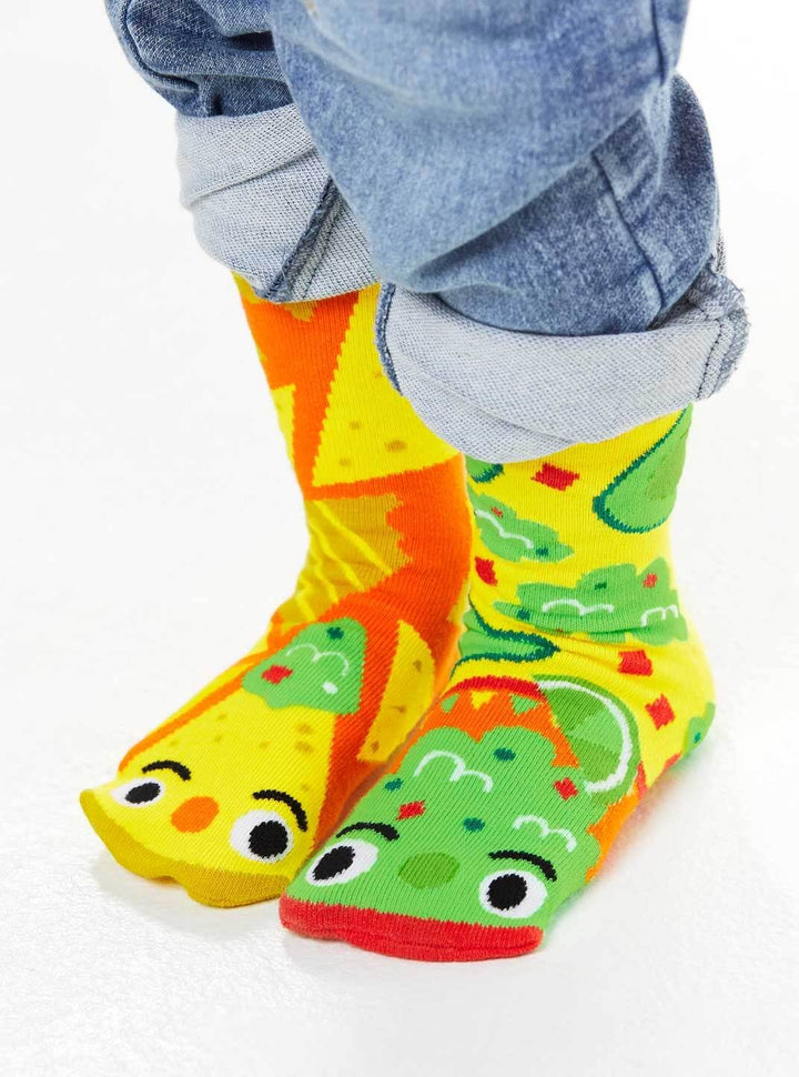 Chips & Guac Mismatched Non-Slip Kids Socks