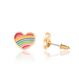 Rainbow Heart Cutie Stud Earrings