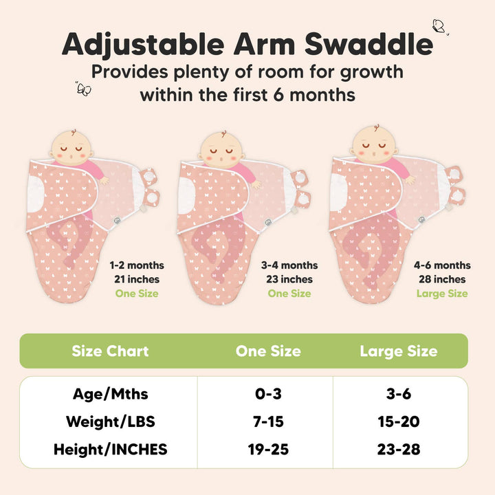 3pk Soothe Baby Swaddles 0-3 Months, Sleep Sack for Newborns
