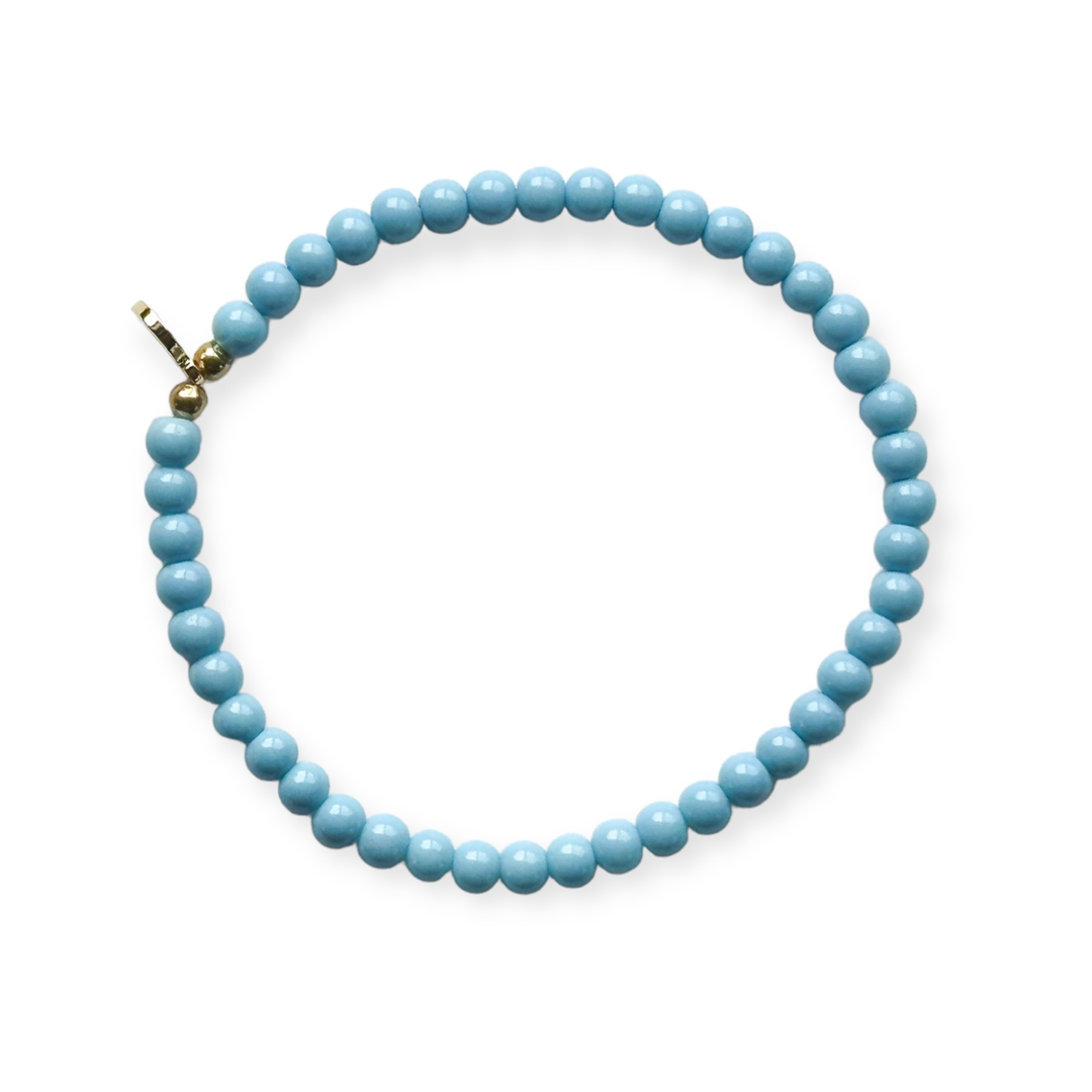 Solid 4mm Stone Stacking Bracelet
