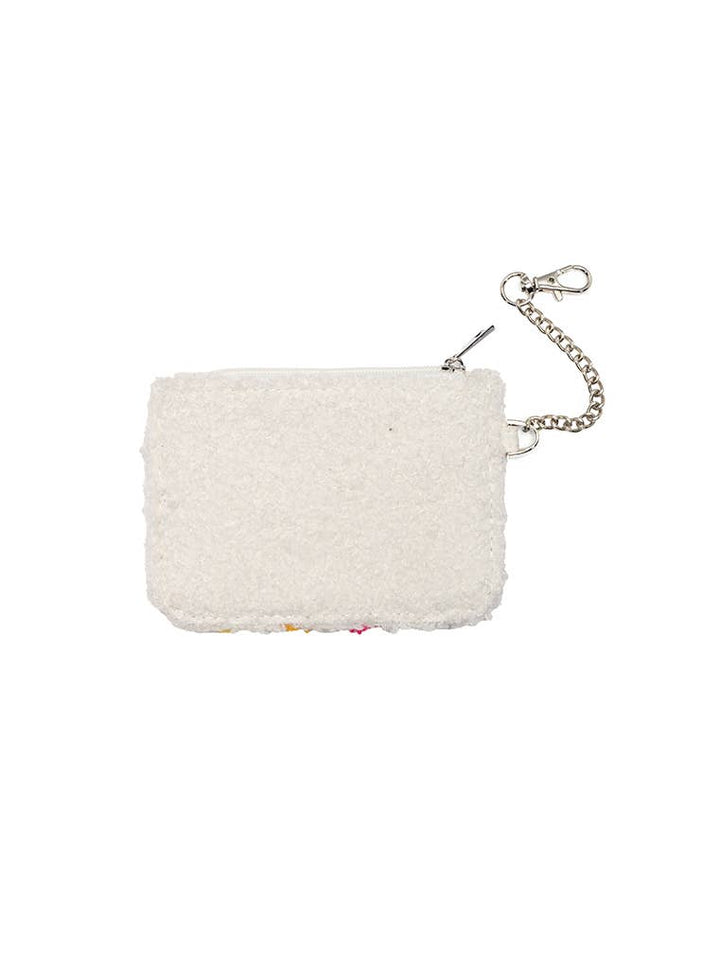 Keychain Pouch - Rainbow Checkered - White