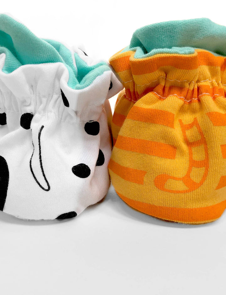 Kitten & Puppy Non-Slip Mismatched Baby Bootiesv