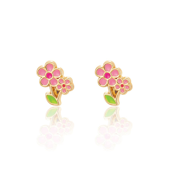 Little Pink Flower Cutie Stud Earrings