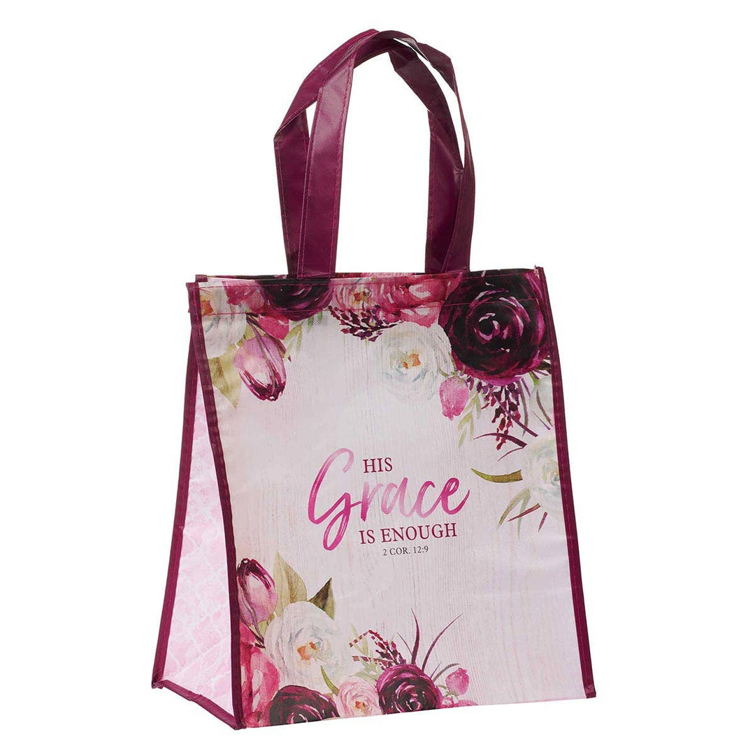 His Grace is Enough Plum Pink Non-Woven Tote Bag - 2 Corinth