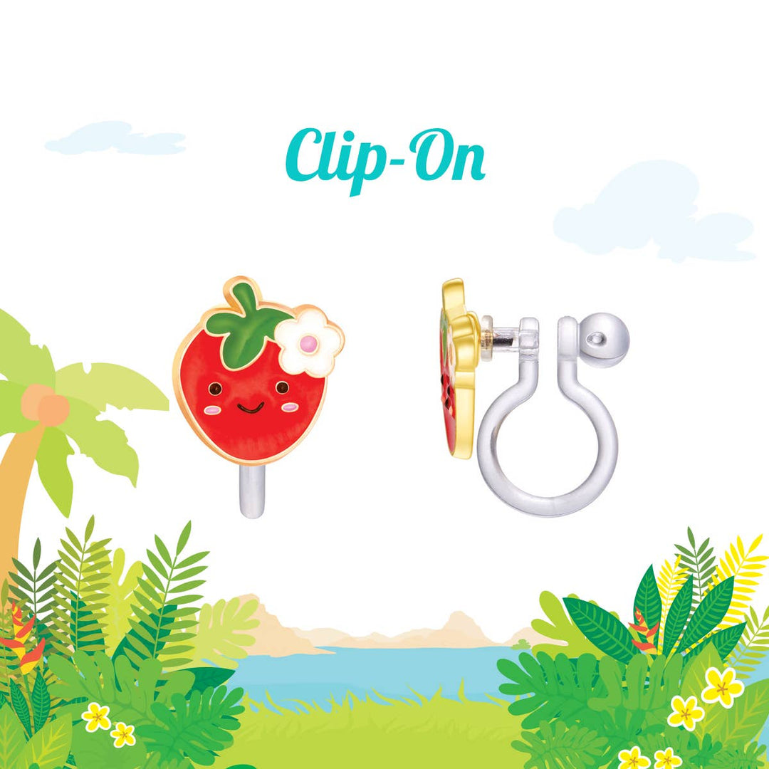 Girl Nation Cutie Clip-on Earrings- You're Berry Cute