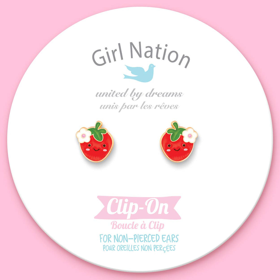 Girl Nation Cutie Clip-on Earrings- You're Berry Cute