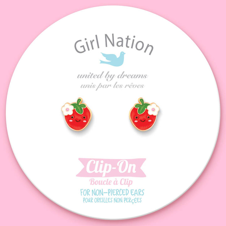Girl Nation Cutie Clip-on Earrings- You're Berry Cute