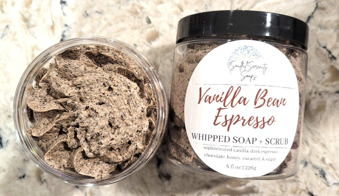 Vanilla Bean Espresso Whipped Soap + Scrub