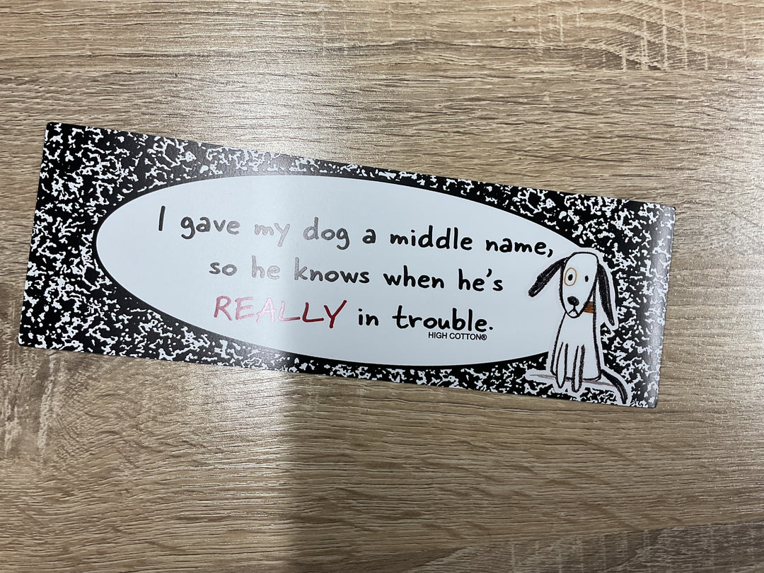 Dog Middle Name Magnet