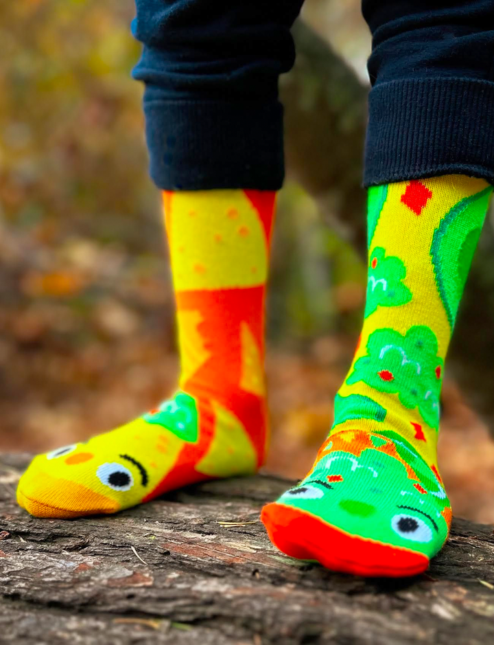 Chips & Guac Mismatched Non-Slip Kids Socks