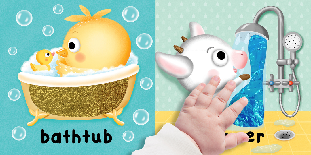 Brilliant Baby: It's Bath Time - Children's Touch and Feel and Learn Sensory Board