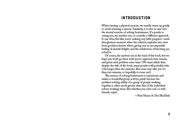 Sip & Solve Two-Minute Brainteasers by Paul Sloane