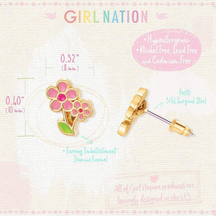 Little Pink Flower Cutie Stud Earrings