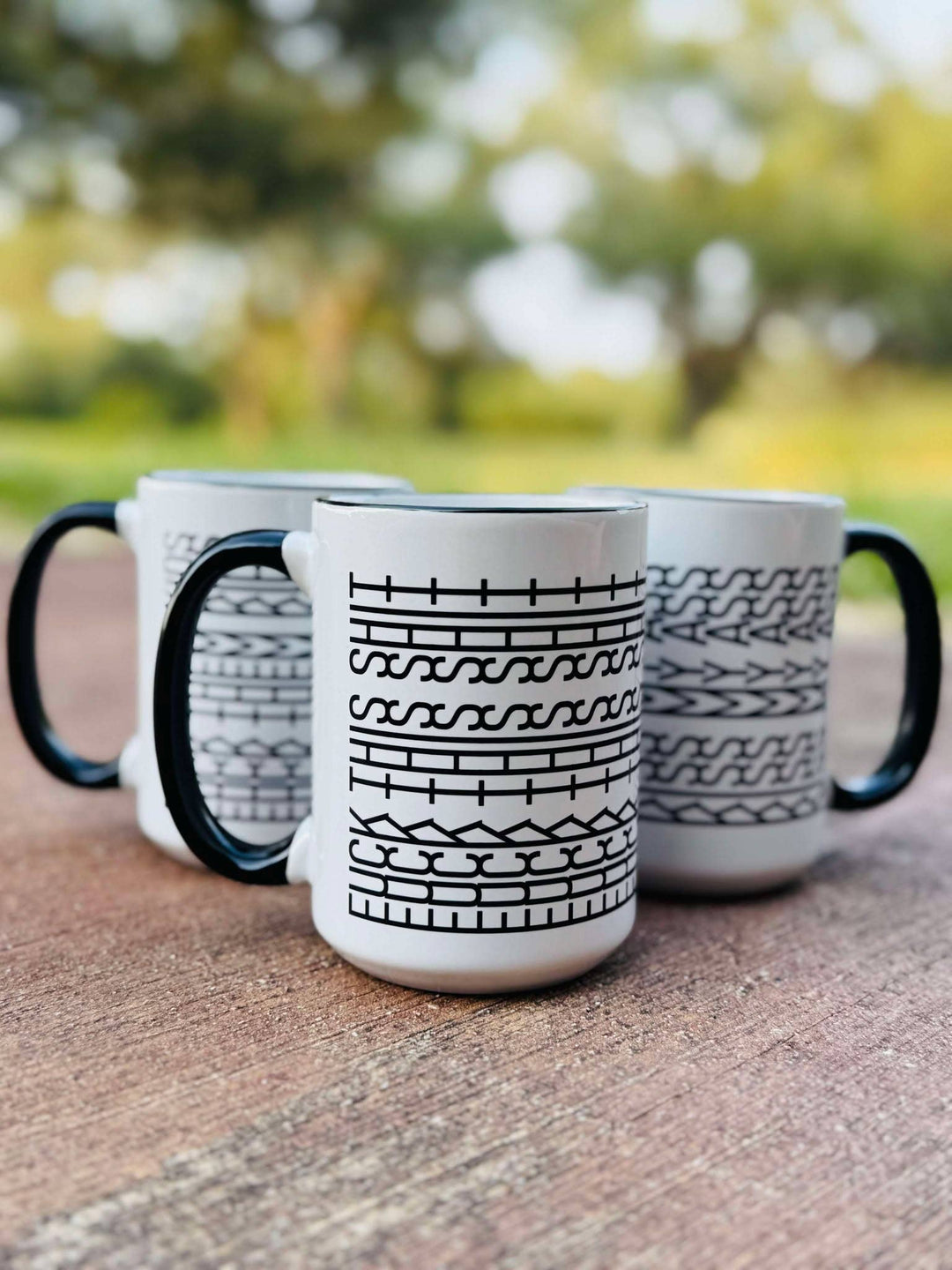 Fuck This Shit Mug, Tire Track Mug, Hidden Message Mug