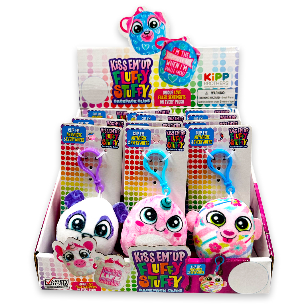 MINI KISS'EM UP PLUSH BACKPACK CLIPS