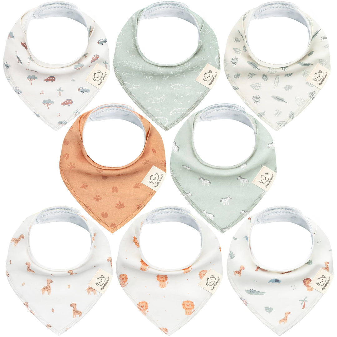 8-pack Baby Bandana Bibs for Boys and Girls