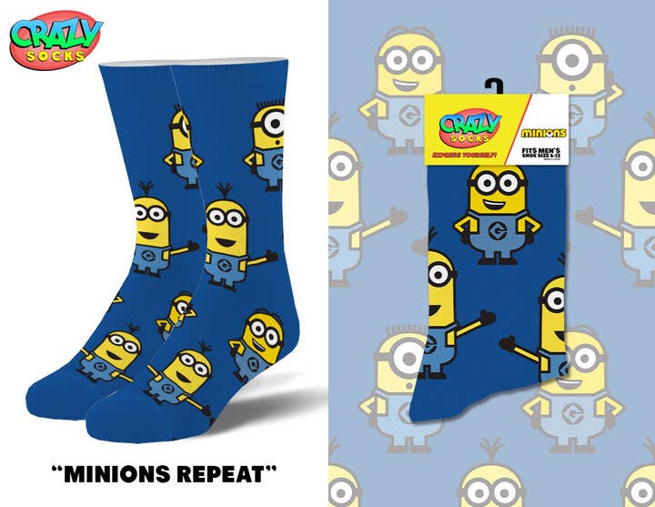 Minions Logos - Mens Crew Folded
