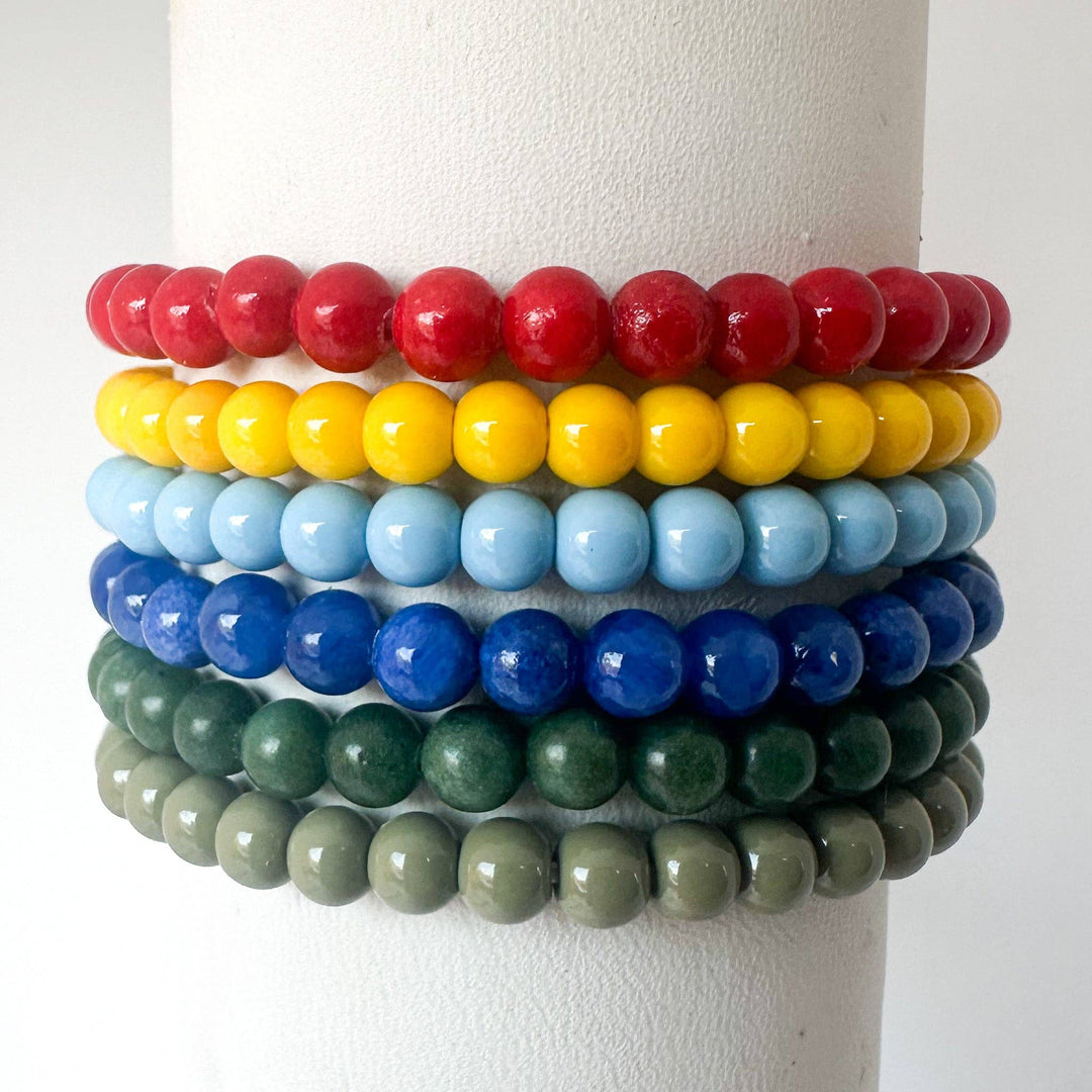 Solid 4mm Stone Stacking Bracelet