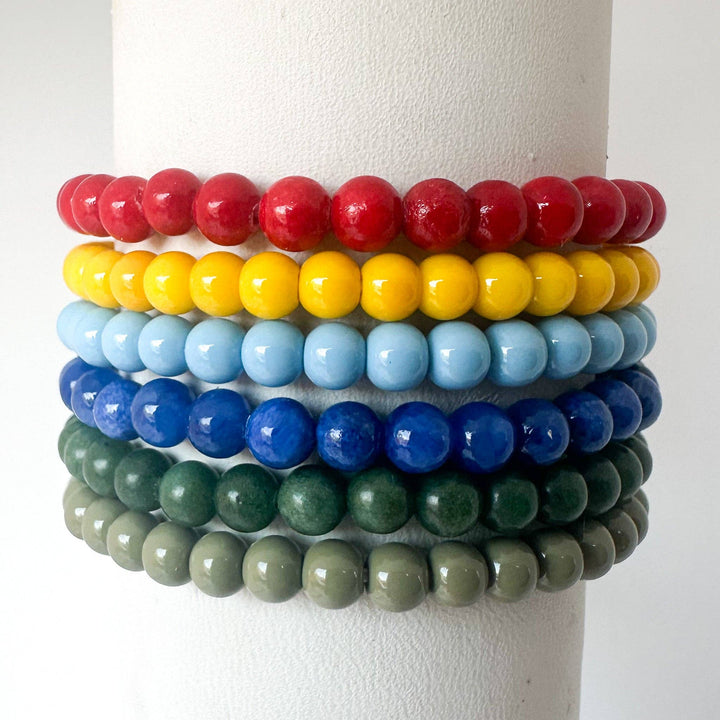 Solid 4mm Stone Stacking Bracelet
