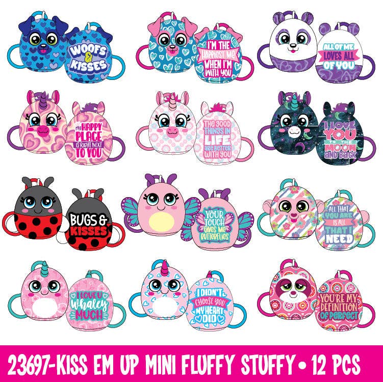 MINI KISS'EM UP PLUSH BACKPACK CLIPS