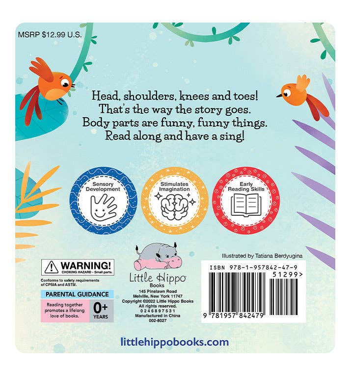 Head, Shoulders, Knees and Toes - Sensory Board Book with Multiple Touch and Feel Felt Legs and More
