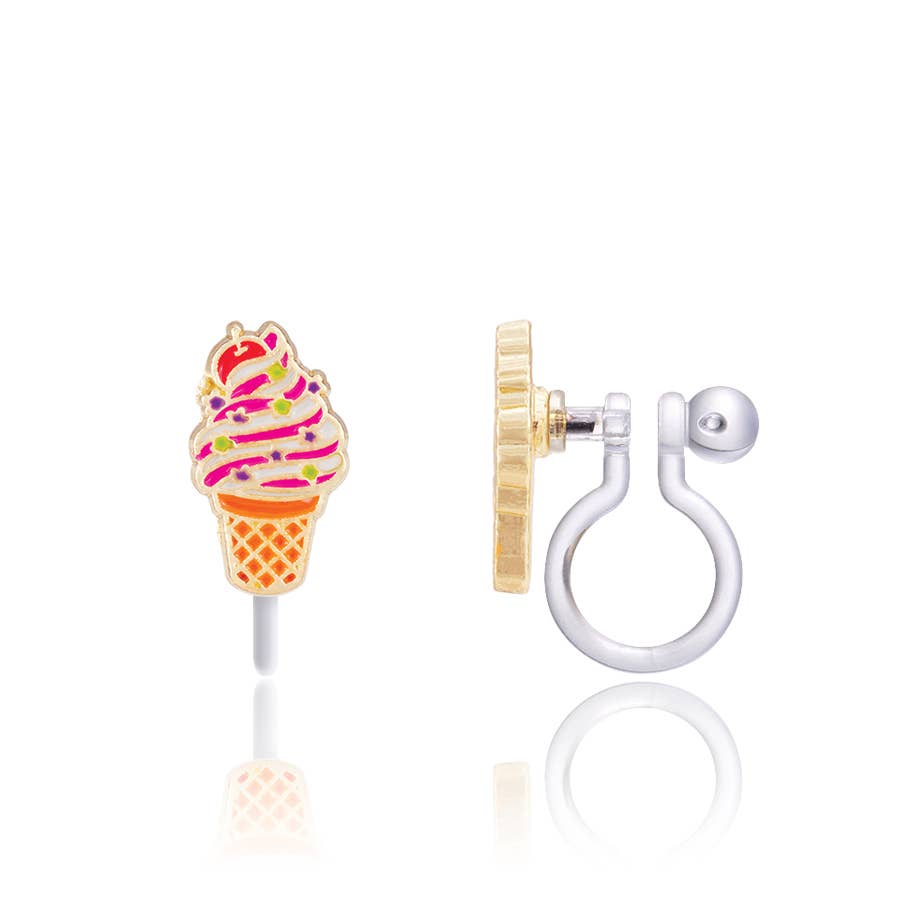 CLIP ON Cutie Earrings- Soft Serve Swirl