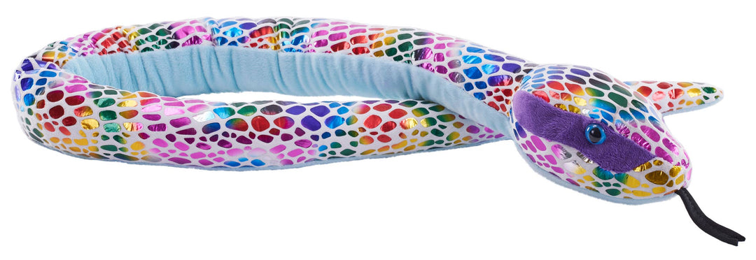 Foilkins-Snake Dotted Rainbow Stuffed Animal 54"