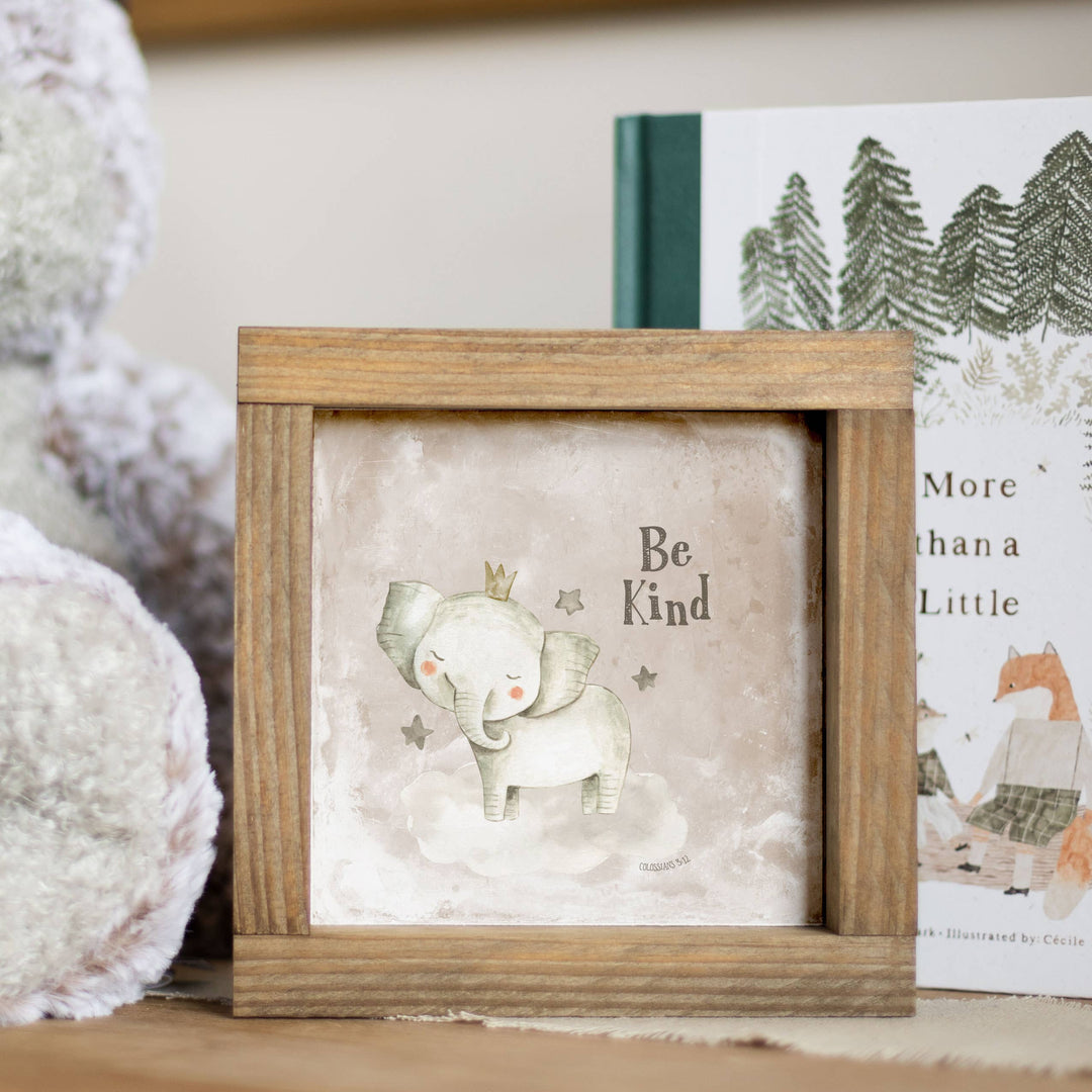 Wood Signs, Nursery Room Decor, Be Kind, Watercolor Animals