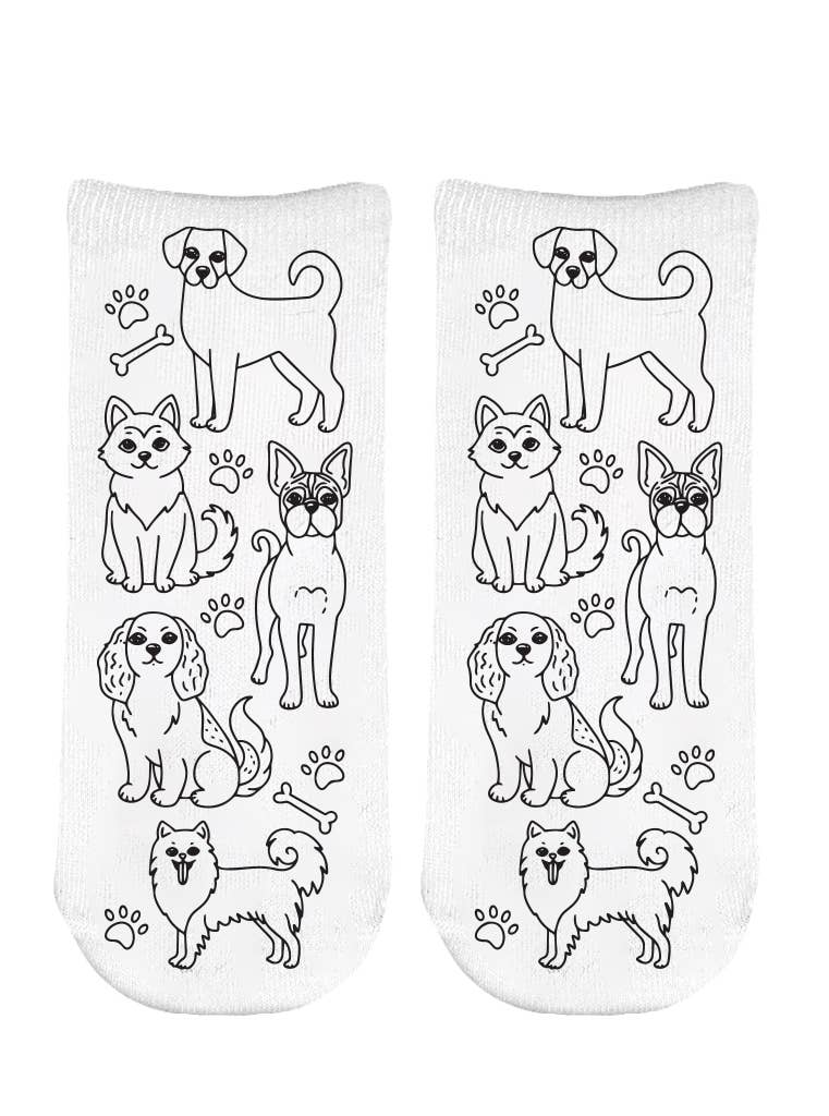 Ankle Socks - DIY Coloring Kit - Puppy Love