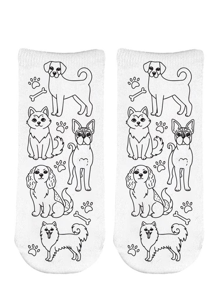 Ankle Socks - DIY Coloring Kit - Puppy Love