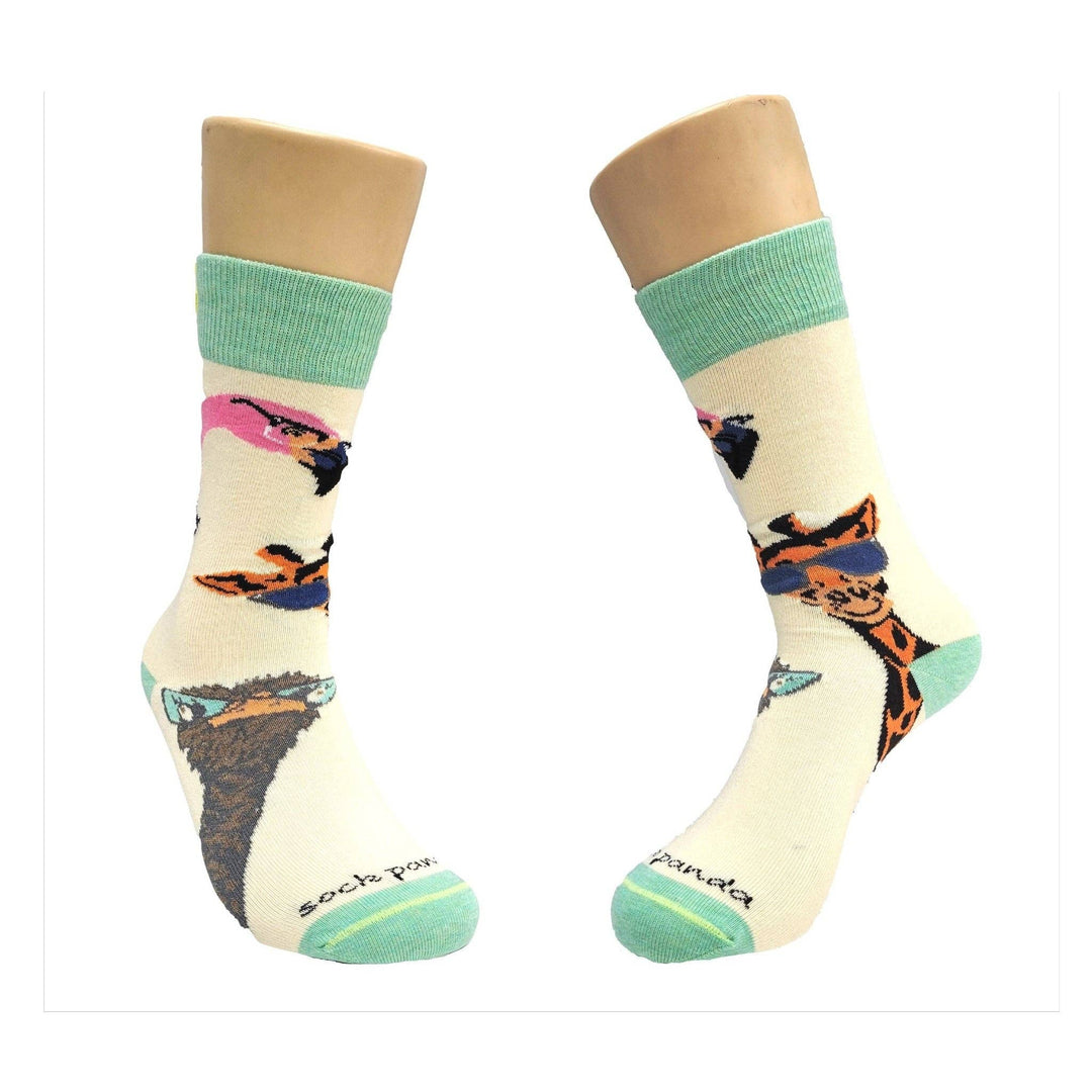 Long Necked Animals Wearing Glasses Socks from the Sock Panda (Adult Small - Shoe Sizes 2-5)