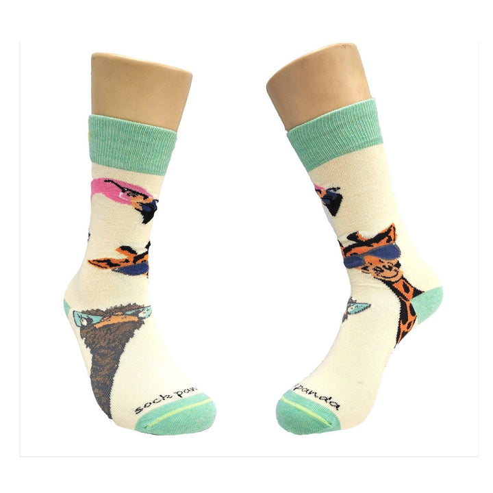 Long Necked Animals Wearing Glasses Socks from the Sock Panda (Adult Small - Shoe Sizes 2-5)