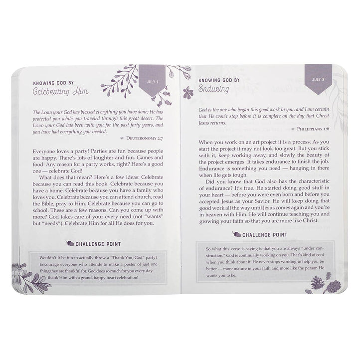 Kid Book 365 Days to Knowing God for Girls Softcover