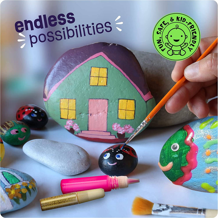Kids Rock Painting Kit - Glow in The Dark - Arts & Crafts