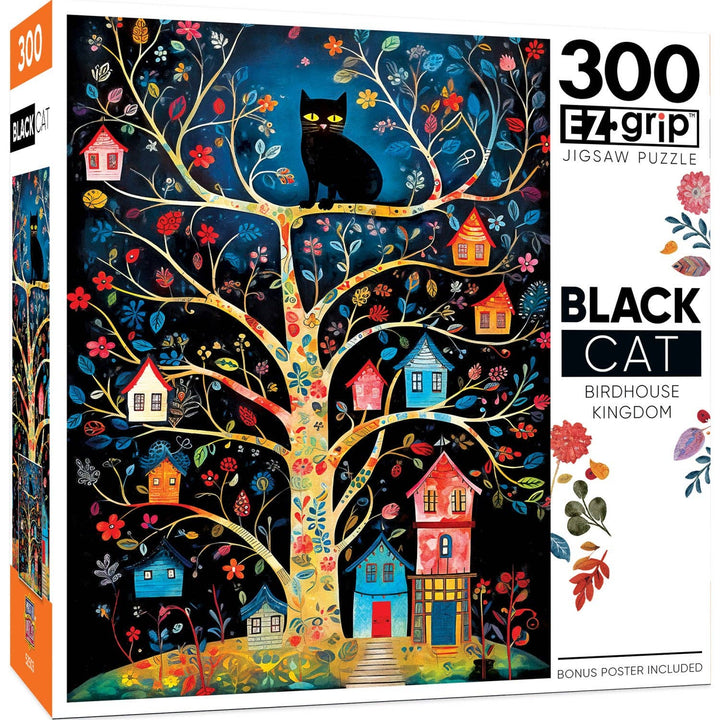 Black Cats - Birdhouse Kingdom 300 Piece EZ Grip Jigsaw Puzzle