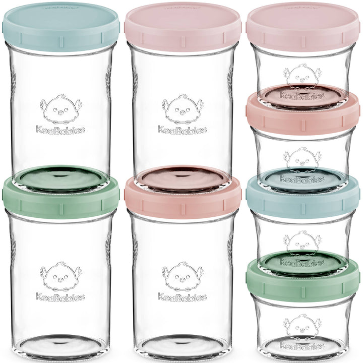 8pk Prep Baby Food Storage Containers, Leak-Proof Food Jars