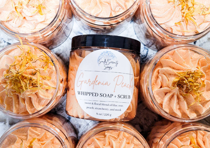 Gardenia Peach Whipped Soap + Scrub