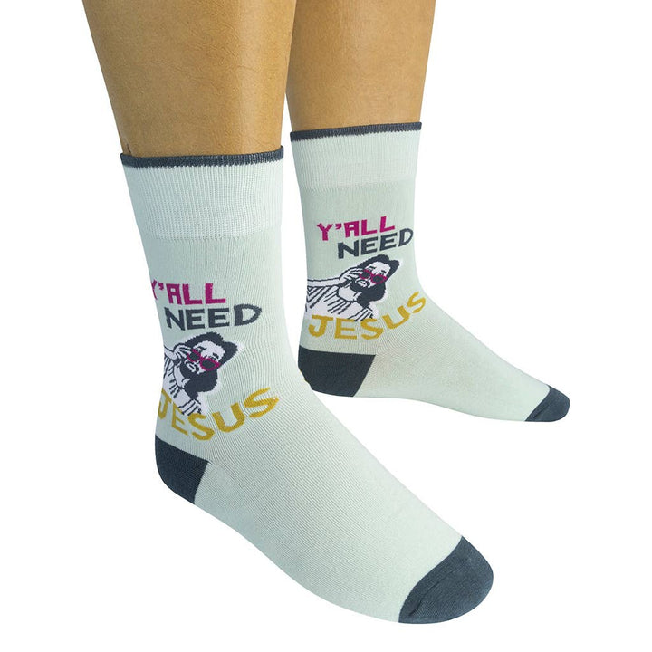 Y'All Need Jesus Socks | Funny Unisex Socks | Graphic Socks