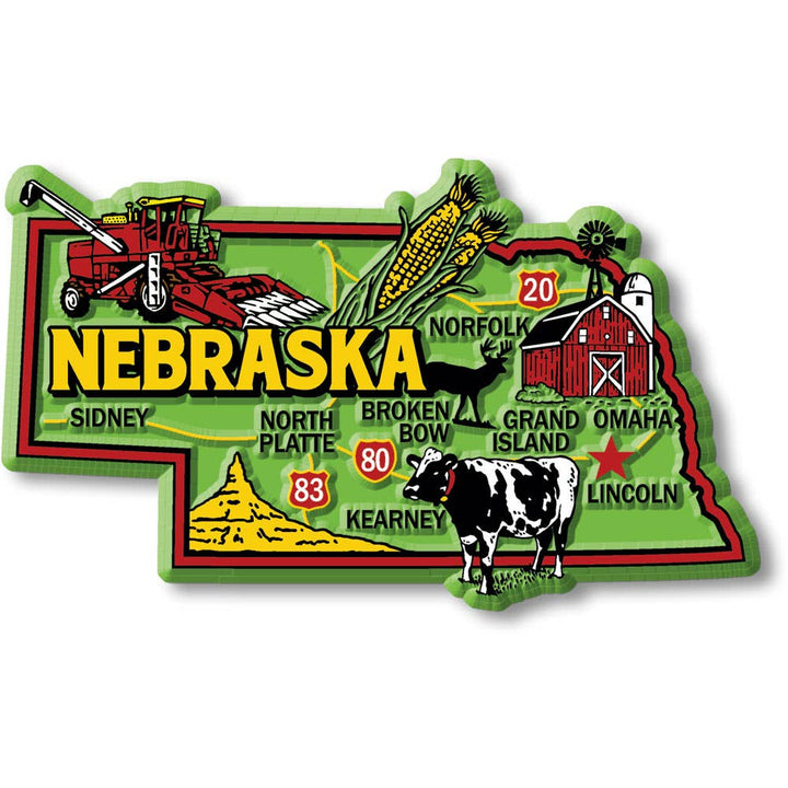 Nebraska Colorful State Magnet Collectible Made in USA