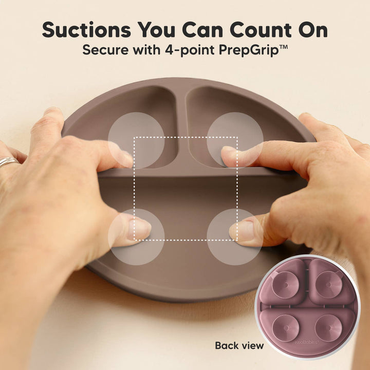 3-Pack Prep Suction Plates for Baby, BPA-Free Silicone Plate